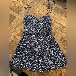 Reformation Navy Floral Mini Dress 6